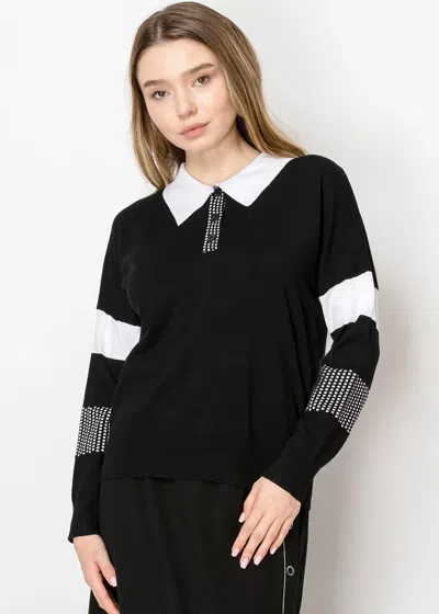 Yal New York Monochrome Elegance Pullover In Black