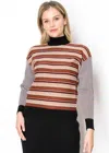 Yal New York Multi-pattern Rust And Black Sweater In Black