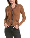 Yal New York Multi Stripe Cardigan In Brown