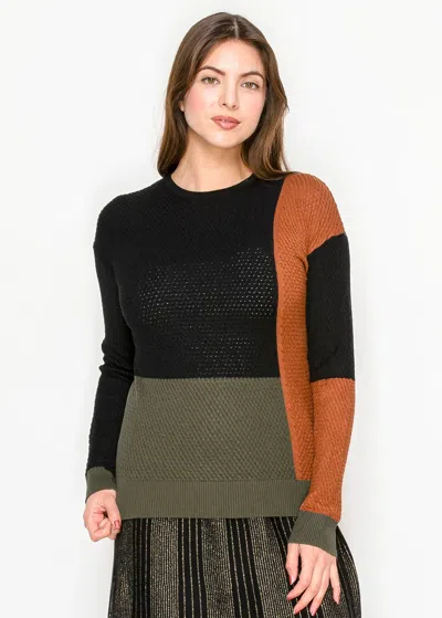 Yal New York Multi-color Long Sleeve Sweater In Black