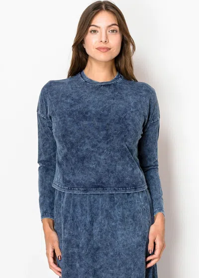 Yal New York Navy Crewneck Tee In Blue