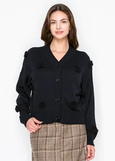 Yal New York Navy V-neck Cardigan In Blue