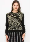Yal New York Noir & Gold Modern Classic Knit Sweater In Gold