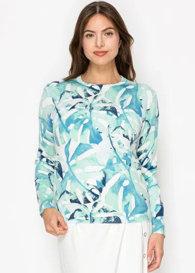 Yal New York Ocean Breeze Print Sweater In Blue