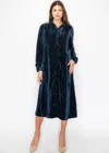 Yal New York Ocean Depths Velvet Dress In Blue