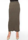 Yal New York Olive Cable-knit Maxi Skirt In Green