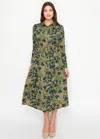 Yal New York Olive Floral Midi Dress In Green