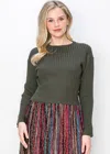 Yal New York Olive Green Cable-knit Sweater In Green