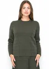 Yal New York Olive Grid Knit Sweater In Green