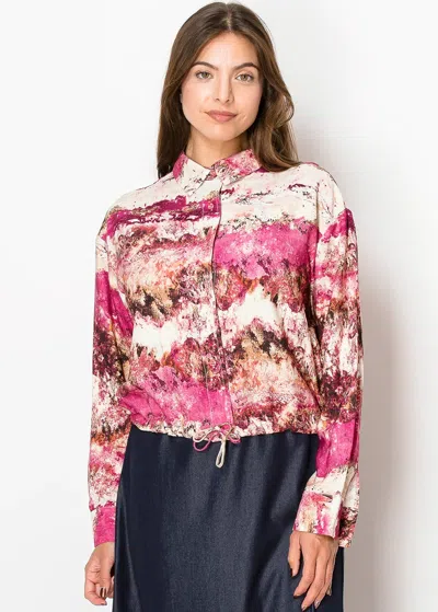 Yal New York Painted Petals Blouse In Pink