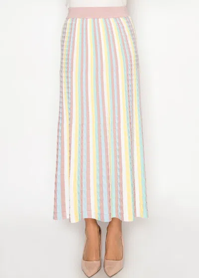 Yal New York Pastel Stripe Knit Maxi Skirt In Pink