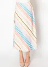 Yal New York Pastel Stripes Midi Skirt In Pink