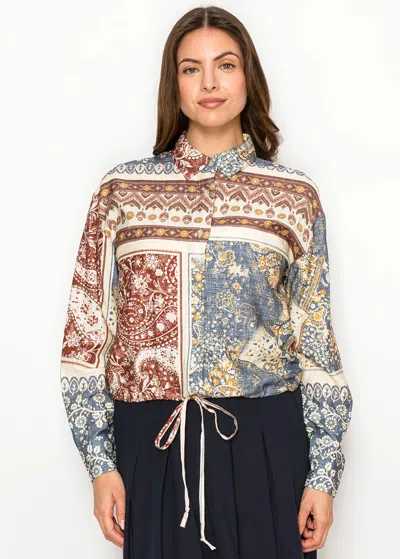 Yal New York Patchwork Pattern Button Shirt In Multi