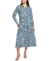 Yal New York Pleated Shirtdress In Blue