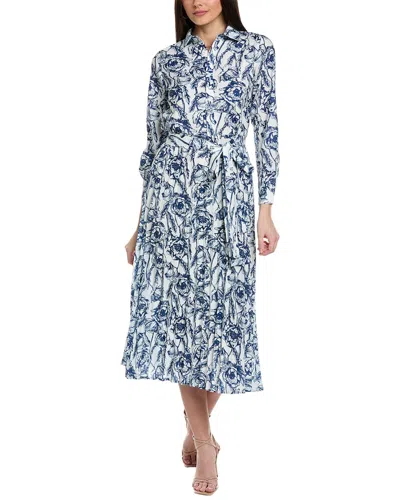 Yal New York Pleated Shirtdress In Blue