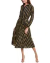 Yal New York Pleated Shirtdress In Green