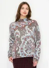 Yal New York Printed Knit Pullover With Mock Neck In Multi