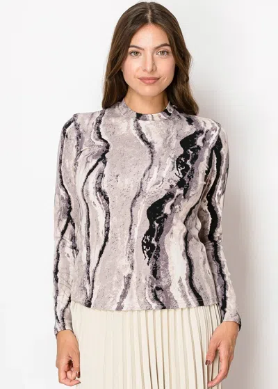 Yal New York Purple Marble Effect Long Sleeve