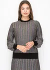 Yal New York Radiant Stripe Knit Top In Black