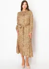 Yal New York Rust & Gold Print Shirt Dress In Multi