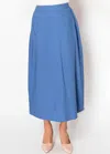 Yal New York Serene Blue Linen Skirt In Multi
