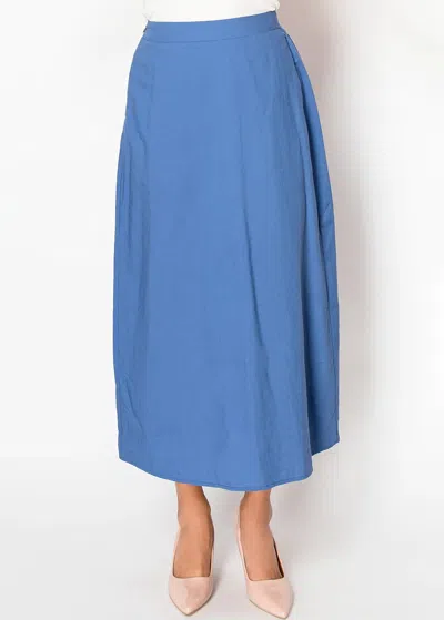 Yal New York Serene Blue Linen Skirt In Multi