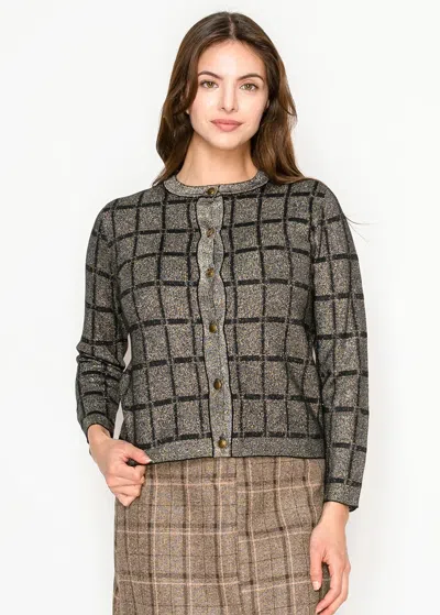 Yal New York Shimmer Gold Cardigan With Button Details