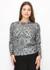 Yal New York Silver Baroque Print Knit Sweater In Gray