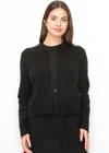 Yal New York Simple Elegance Ribbed Cardigan In Black