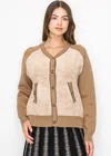Yal New York Soft Beige And Camel Knit Cardigan In Beige
