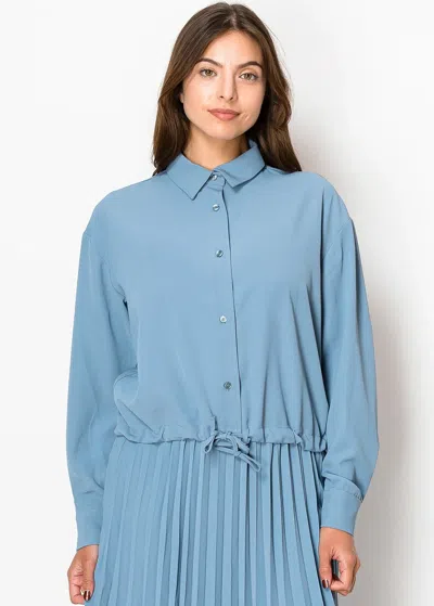 Yal New York Soft Blue Collared Blouse