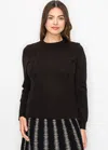 Yal New York Soft Chevron Pattern Sweater In Black