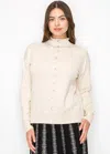 Yal New York Soft Cream Sweater With Button Accents In White
