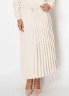 Yal New York Soft Elegance Pleated Skirt In Beige