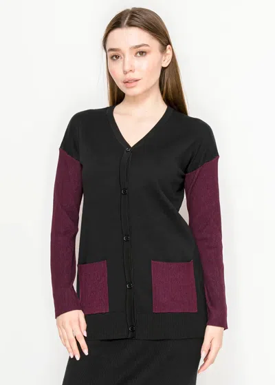 Yal New York Soft Knit V-neck Cardigan In Black
