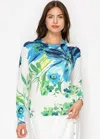 Yal New York Spring Breeze Floral Pullover In Green