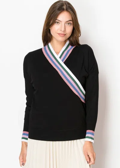 Yal New York Stripe Accent Sweater In Multi