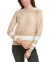 Yal New York Stripe Turtleneck Sweater In White