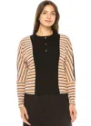 Yal New York Striped Contrast Button Tee In Orange