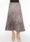 Yal New York Striped Safari Pleated Skirt In Grey