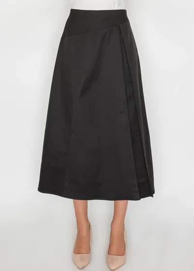 Yal New York Structured Black Midi Skirt