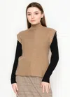 Yal New York Structured Knit Sleeveless Top In Brown