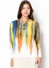 Yal New York Sunset Brushstroke Cardigan In Yellow