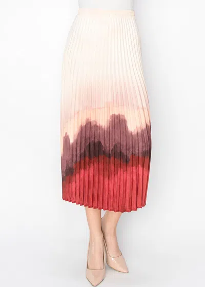 Yal New York Sunset Ombre Pleated Skirt In Multi