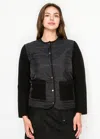 Yal New York Textured Contrast Jacket - Black In Black