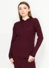 Yal New York Textured Knit Hoodie In Deep Burgundy In Burgundy