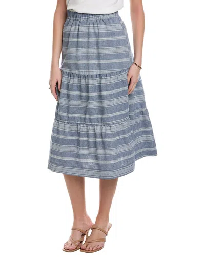 Yal New York Stripe Tear Skirt In Blue