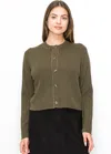 Yal New York Versatile Olive Buttoned Cardigan In Green