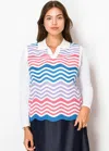 Yal New York Wave Multicolor Vest In White