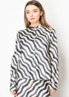 Yal New York Wavy Stripe Button-up Shirt In Blue